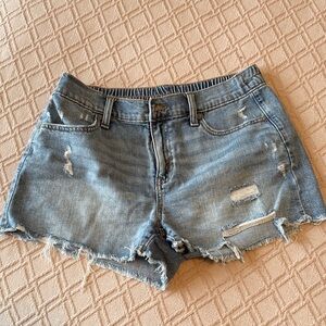 aerie Light Blue Distressed Denim Jean Shorts